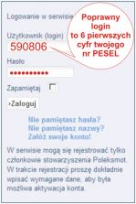 Poprawny login